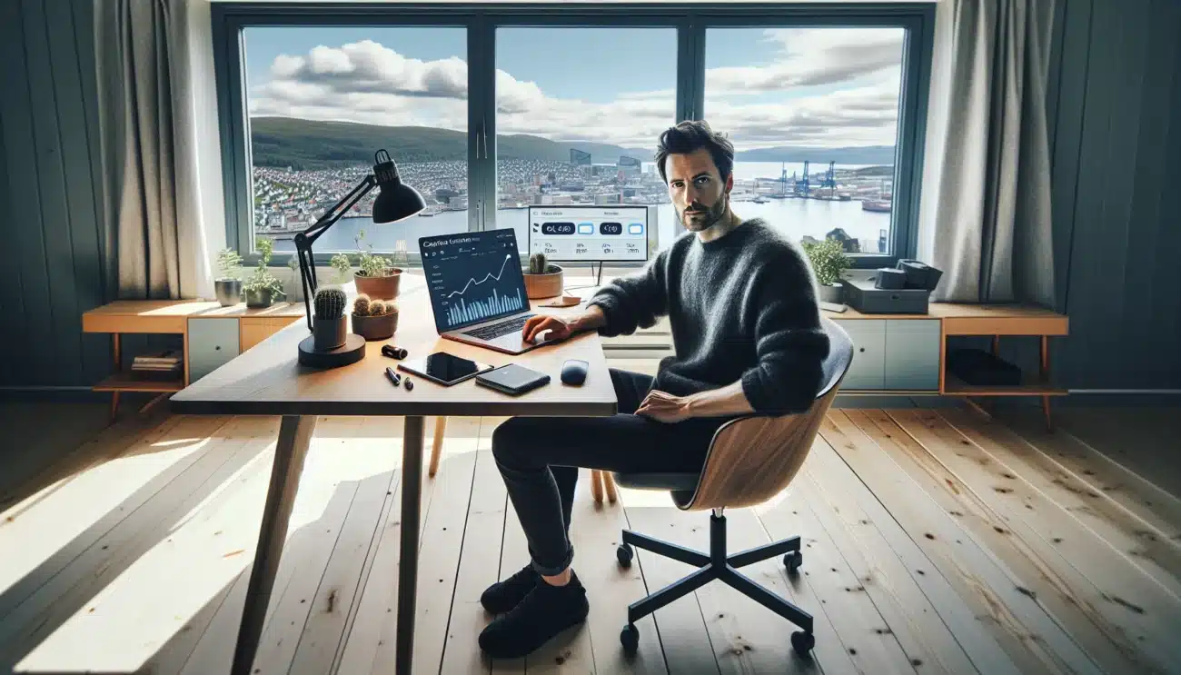 Norwegian creator building an online course with automated sales and email flows